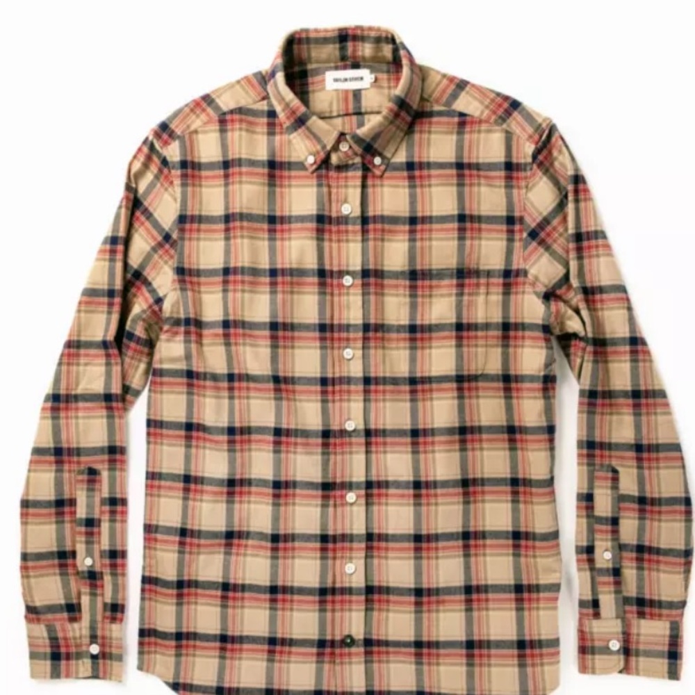 Taylor Stitch the Jack Shirt in Brushed Khaki Plaid Size S (38) New